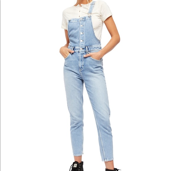 Free People Shelby Denim Overalls - Picture 1 of 4